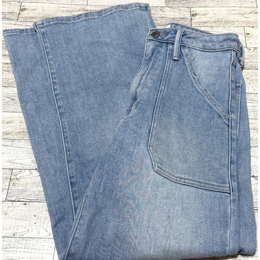Just Black Denim Y2K 90s Light Blue Wash Wide Leg High Rise Jeans Size 26 USA